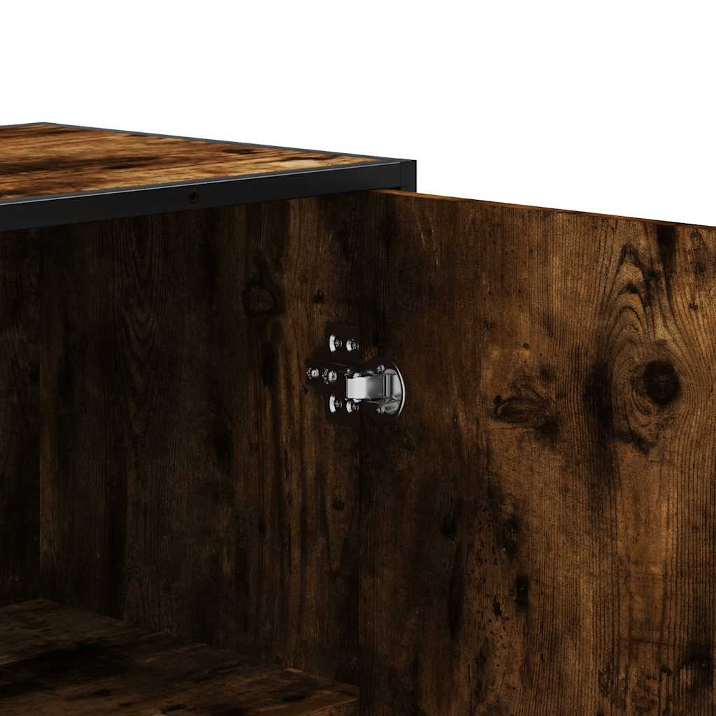 Highboard røget eg 35,5x35x139 cm træmateriale metal