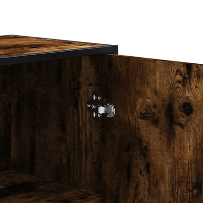 Highboard røget eg 35,5x35x139 cm træmateriale metal
