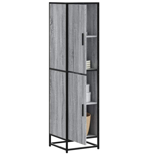 Highboard Grå Sonoma 35,5x35x139 cm træmateriale og metal