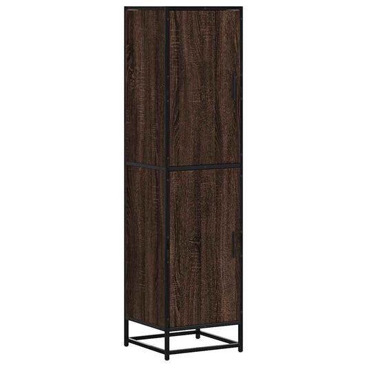Highboard Brown Oak Look 35,5x35x139cm Træ Materiale Metal