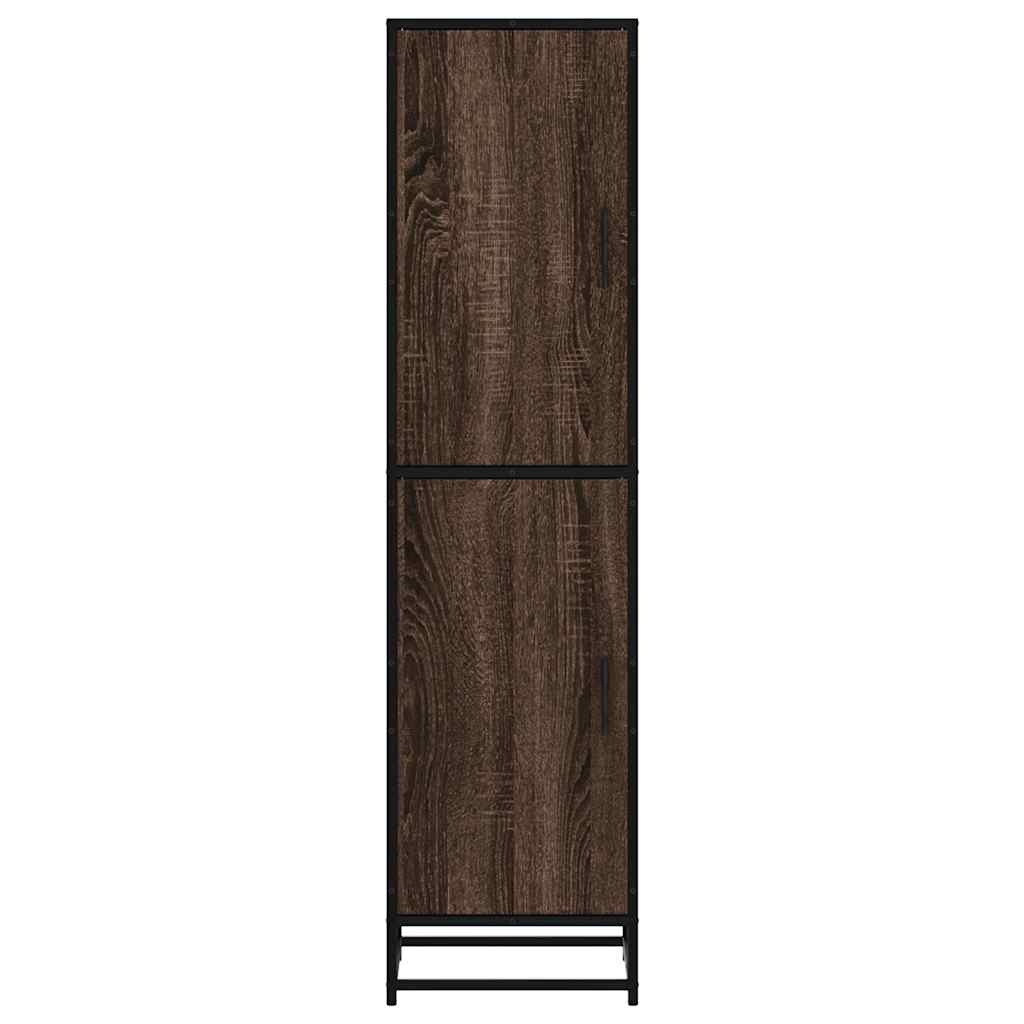 Highboard Brown Oak Look 35,5x35x139cm Træ Materiale Metal
