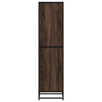 Highboard Brown Oak Look 35,5x35x139cm Træ Materiale Metal