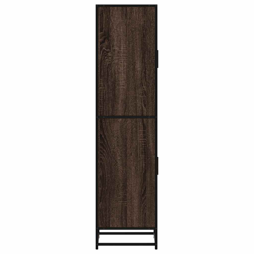 Highboard Brown Oak Look 35,5x35x139cm Træ Materiale Metal