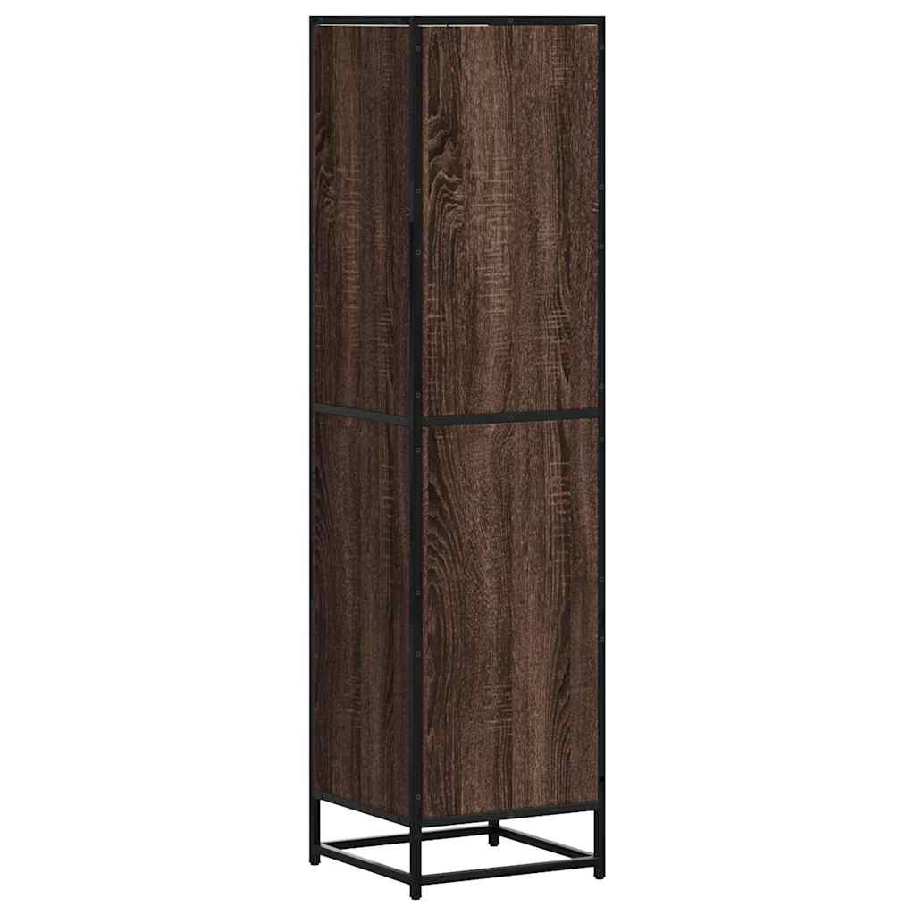 Highboard Brown Oak Look 35,5x35x139cm Træ Materiale Metal