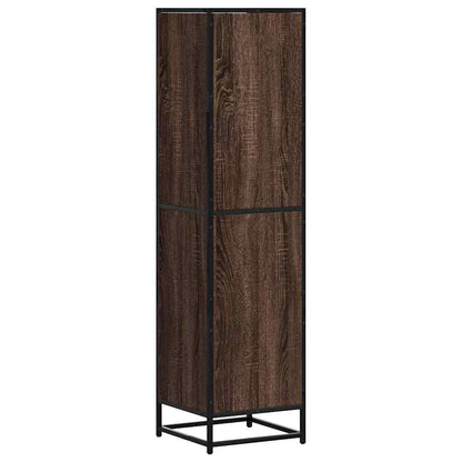 Highboard Brown Oak Look 35,5x35x139cm Træ Materiale Metal