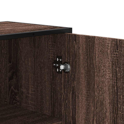 Highboard Brown Oak Look 35,5x35x139cm Træ Materiale Metal