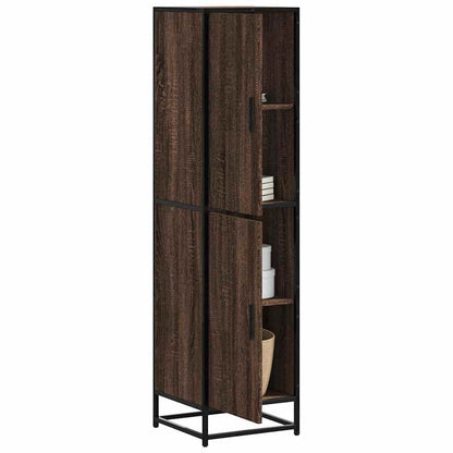 Highboard Brown Oak Look 35,5x35x139cm Træ Materiale Metal