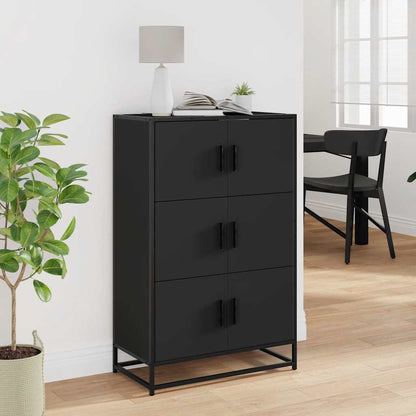 Highboard Sort 68x35x106,5 cm Træmateriale og metal