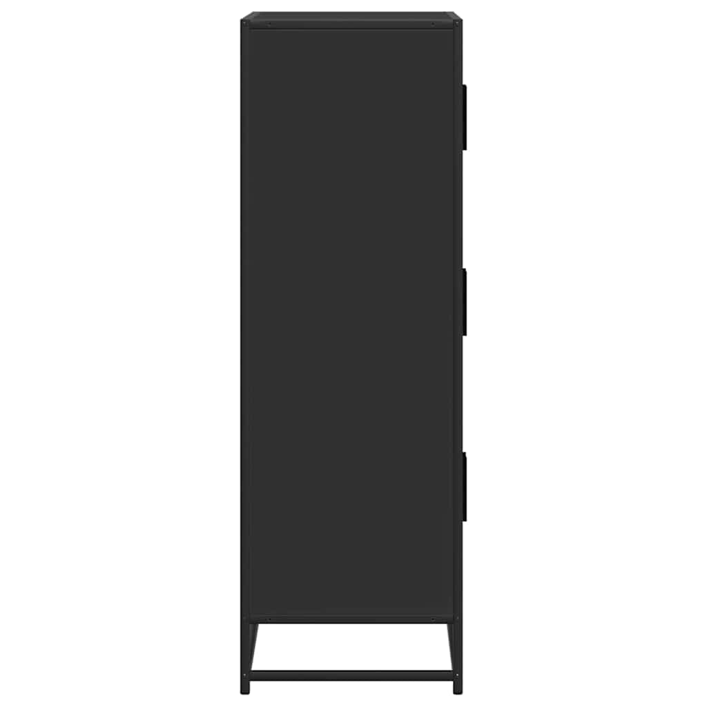 Highboard Sort 68x35x106,5 cm Træmateriale og metal