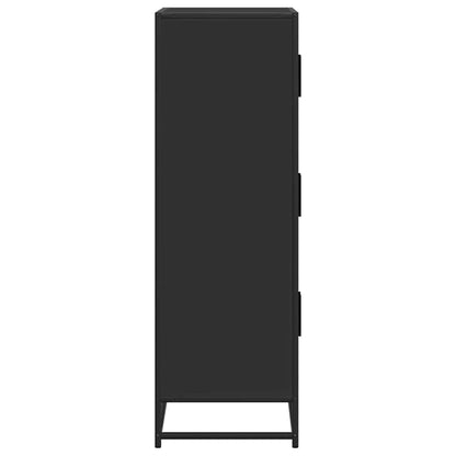Highboard Sort 68x35x106,5 cm Træmateriale og metal