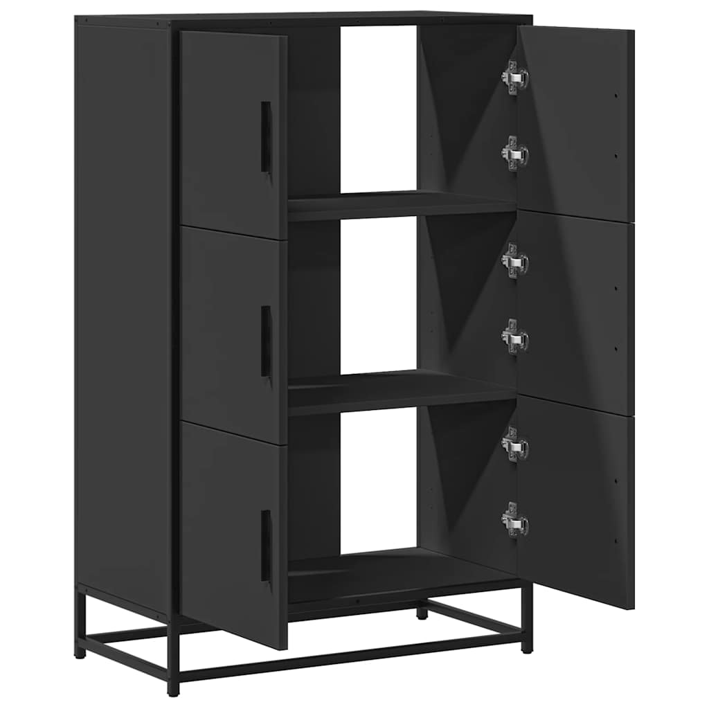 Highboard Sort 68x35x106,5 cm Træmateriale og metal
