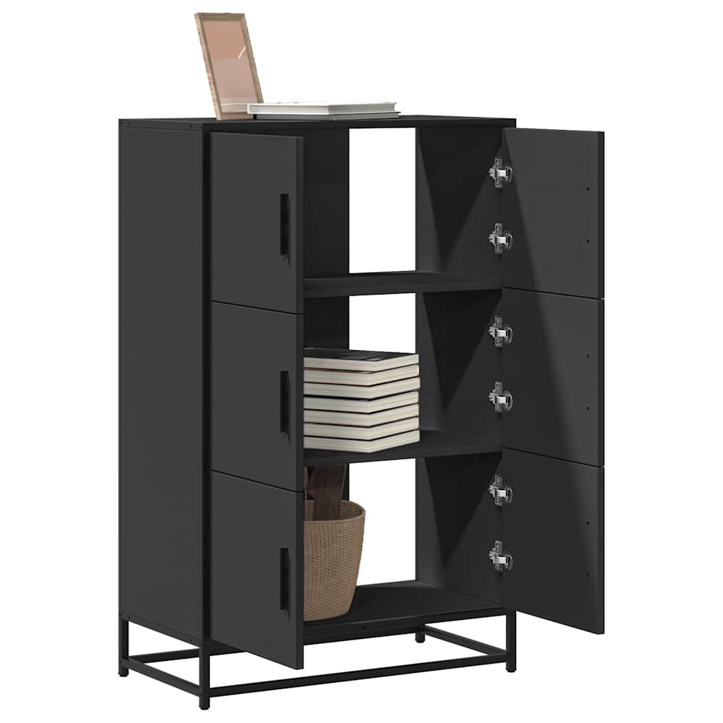 Highboard Sort 68x35x106,5 cm Træmateriale og metal