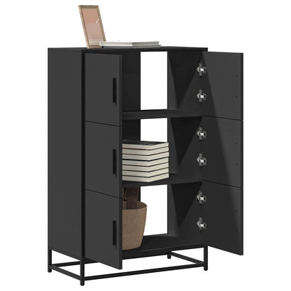 Highboard Sort 68x35x106,5 cm Træmateriale og metal