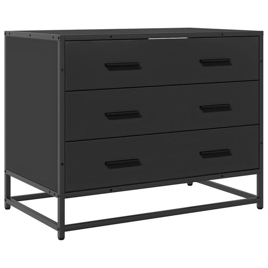 Skuffeskab Sort 70x41x56 cm Træ Materiale