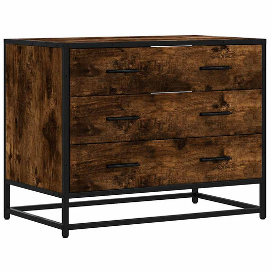 Skuffeskab Røget Eg 70x41x56 cm Træ Materiale