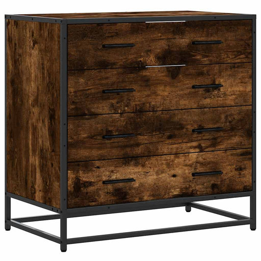 Skuffeskab Røget Eg 70x41x70 cm Træ Materiale