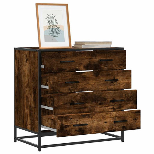 Skuffeskab Røget Eg 70x41x70 cm Træ Materiale