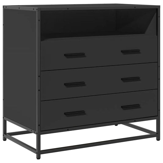 Skuffeskab Sort 70x41x70 cm Træ Materiale