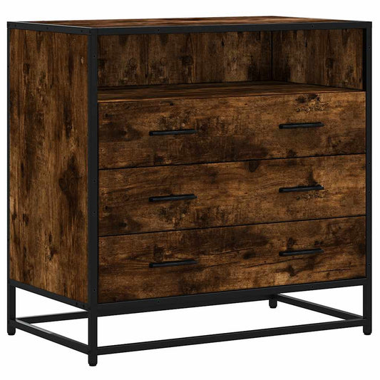 Skuffeskab Røget Eg 70x41x70 cm Træ Materiale