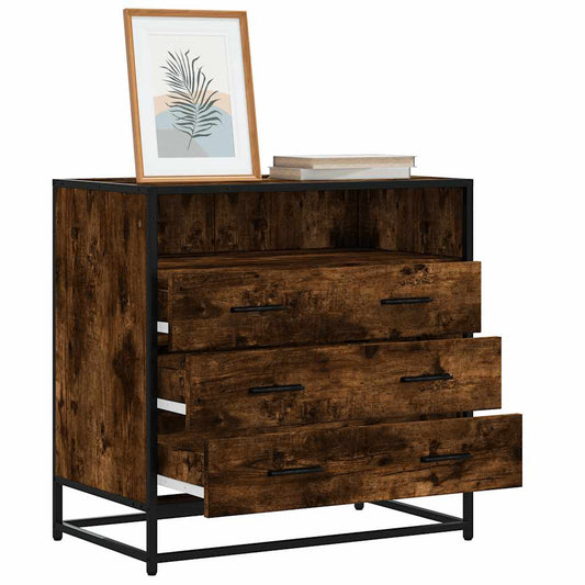 Skuffeskab Røget Eg 70x41x70 cm Træ Materiale
