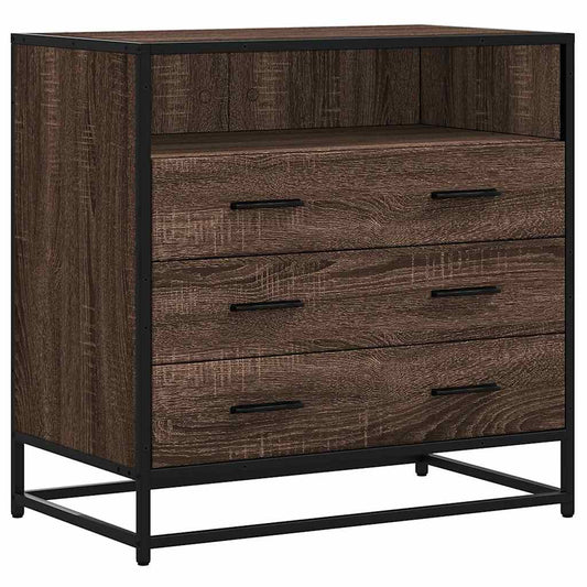 Skuffeskab Brun Eg Look 70x41x70 cm Træ Materiale