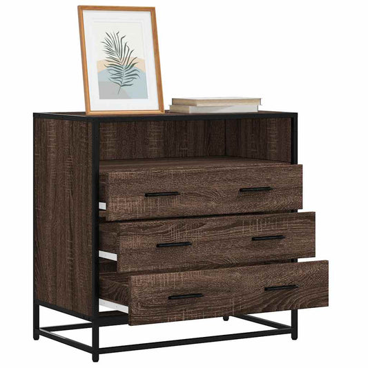 Skuffeskab Brun Eg Look 70x41x70 cm Træ Materiale
