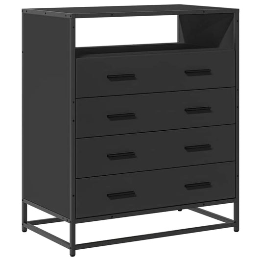 Skuffeskab Sort 70x41x83,5 cm Træ Materiale