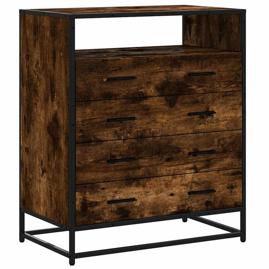 Skuffeskab Røget Eg 70x41x83,5 cm Træ Materiale