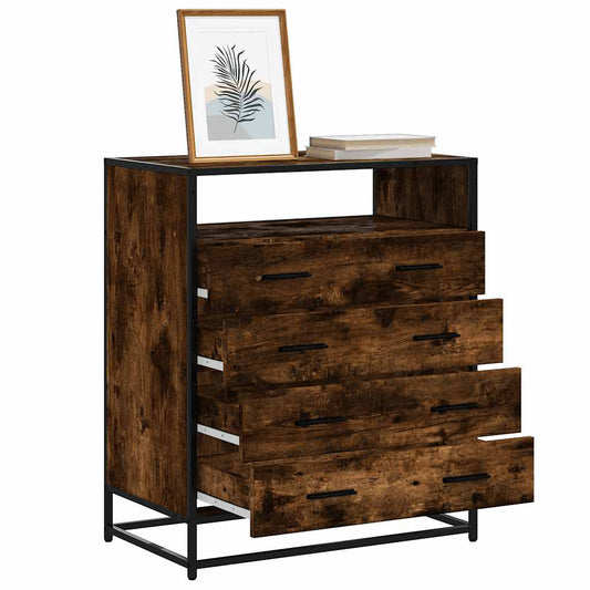 Skuffeskab Røget Eg 70x41x83,5 cm Træ Materiale