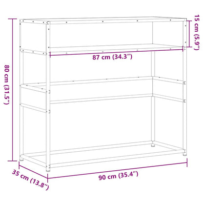Konsolentisch Braun Eichen-Optik 90x35x80 cm Holzwerkstoff