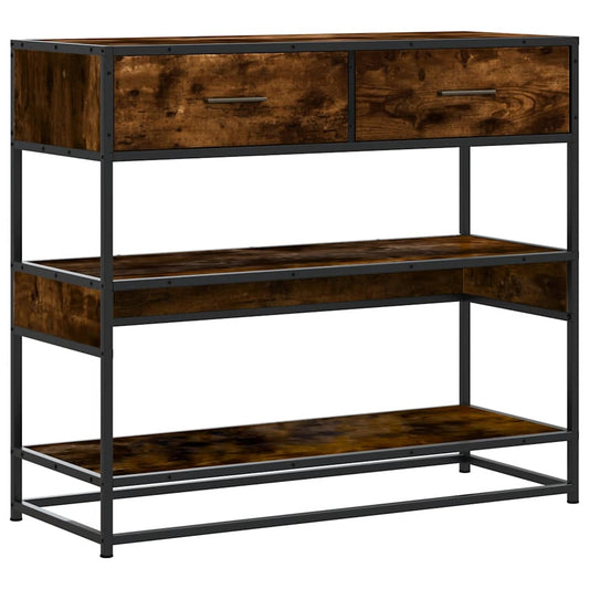 Konsolentisch Räuchereiche 90x35x80 cm Holzwerkstoff