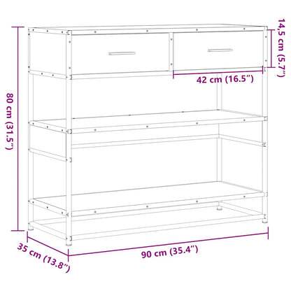 Konsolentisch Räuchereiche 90x35x80 cm Holzwerkstoff
