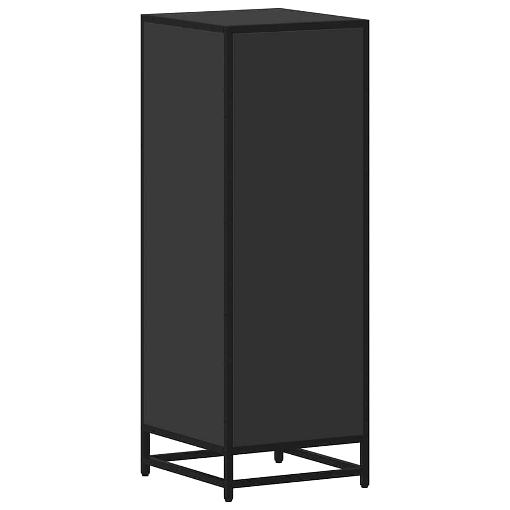 Badeværelsesskab Sort 35x37,5x100 cm Træ Materiale