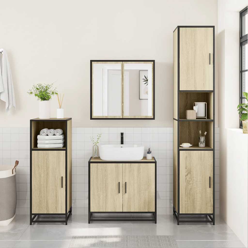 Badeværelsesskab Sonoma Eg 35x37,5x100 cm Træ Materiale