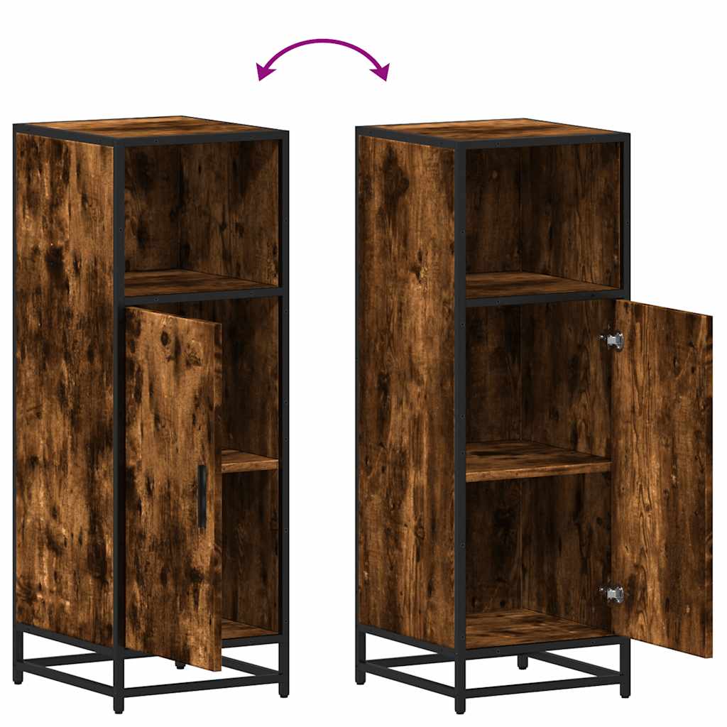 Badeværelsesskab Røget Eg 35x37,5x100 cm Træ Materiale