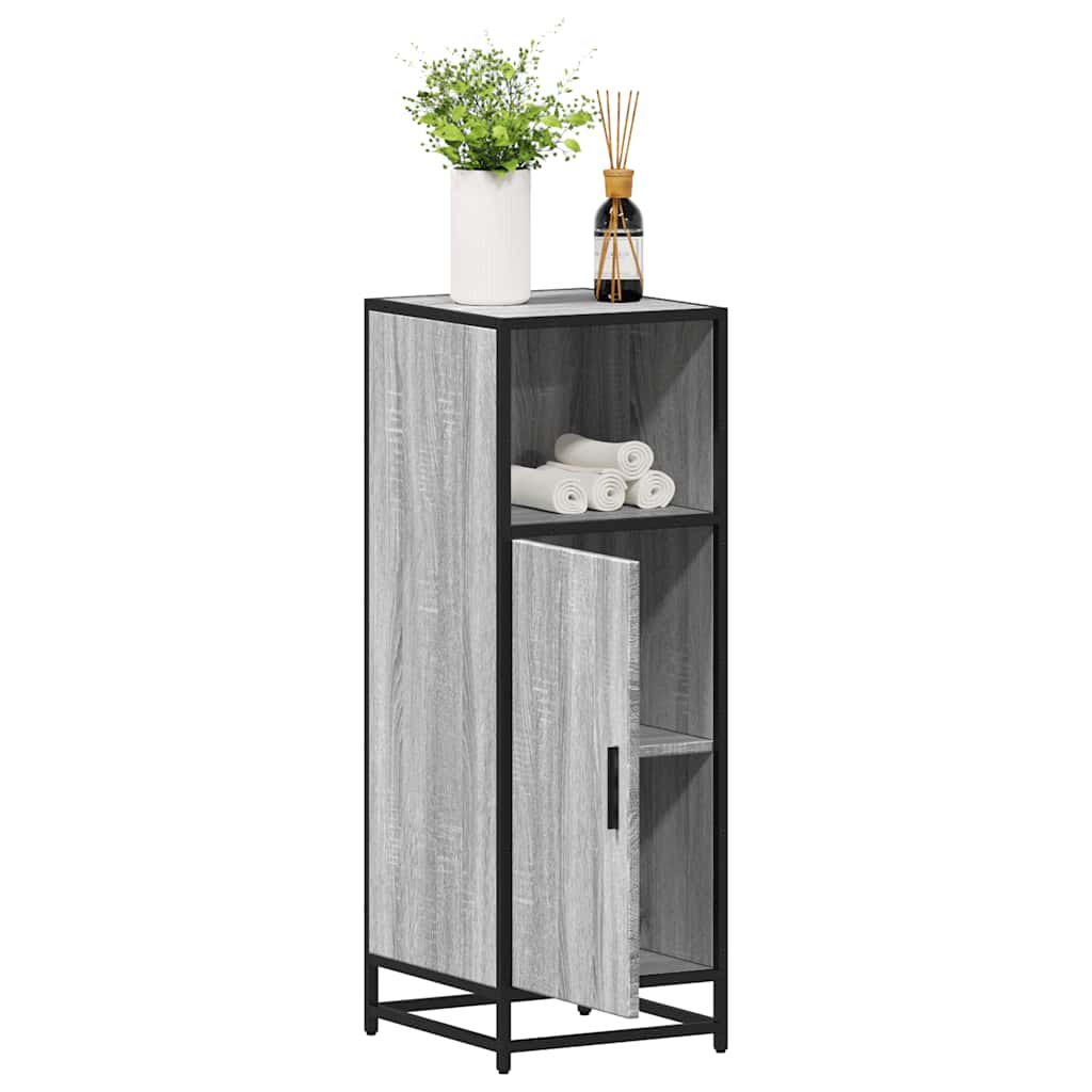 Badeværelsesskab Grå Sonoma 35x37,5x100 cm Træ Materiale