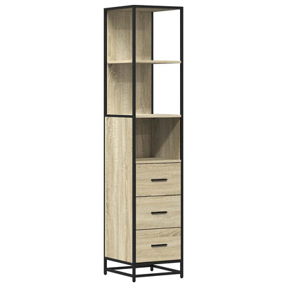 Badeværelsesskab Sonoma Eg 35x37,5x166 cm Træ Materiale
