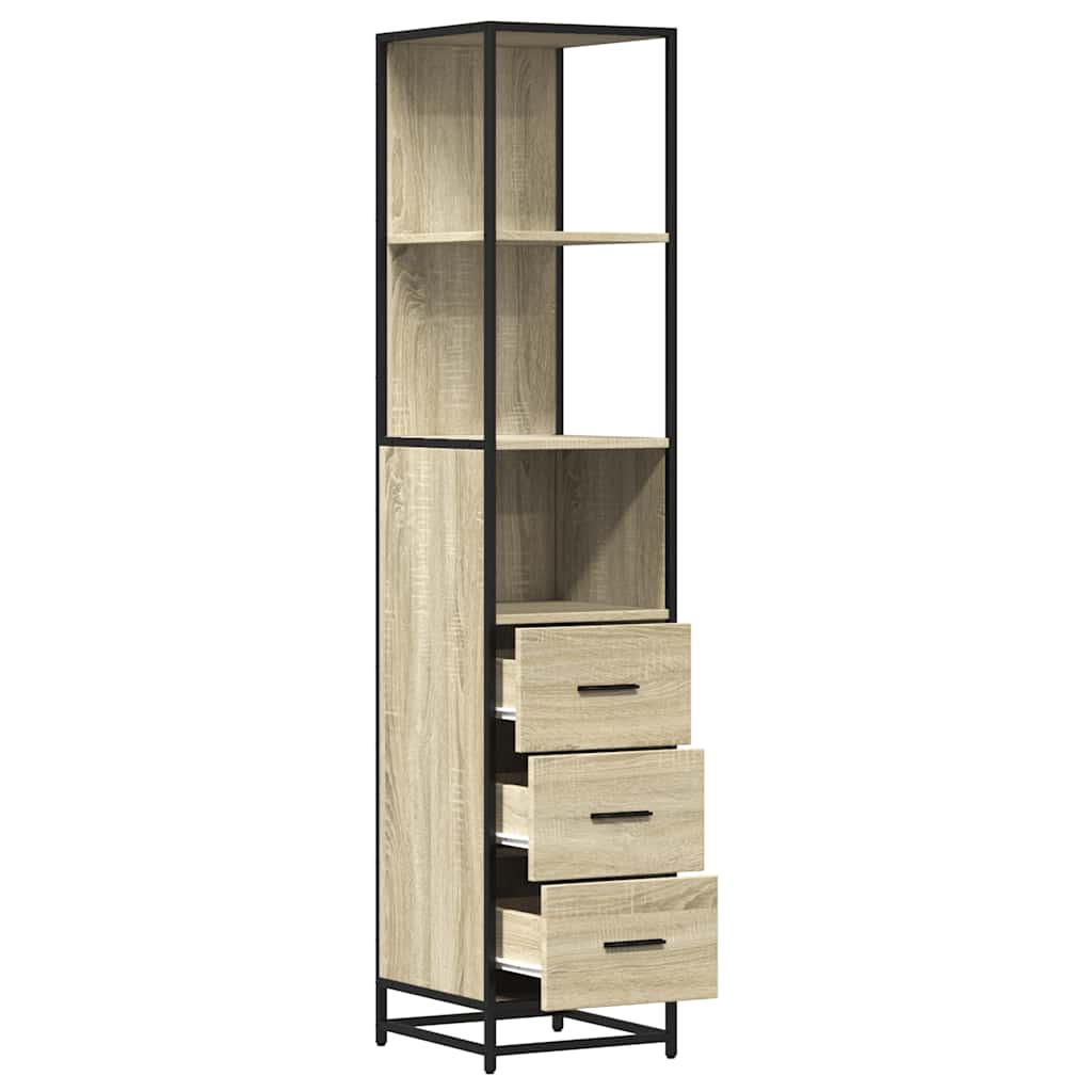 Badeværelsesskab Sonoma Eg 35x37,5x166 cm Træ Materiale
