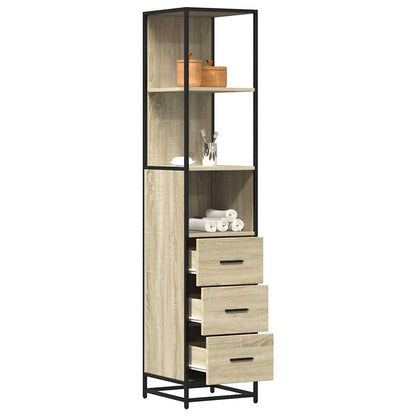 Badeværelsesskab Sonoma Eg 35x37,5x166 cm Træ Materiale