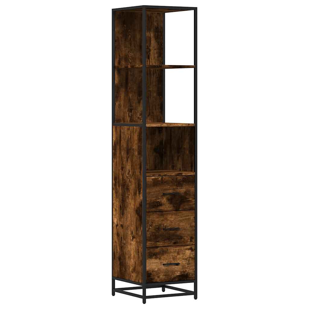 Badeværelsesskab Røget Eg 35x37,5x166 cm Træ Materiale