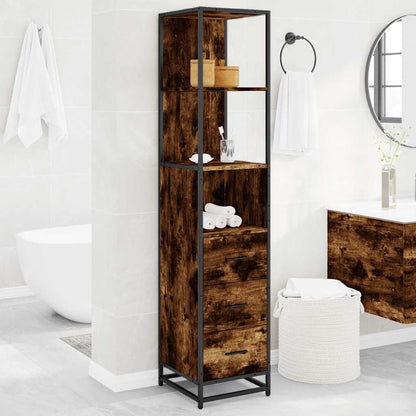 Badeværelsesskab Røget Eg 35x37,5x166 cm Træ Materiale