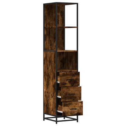 Badeværelsesskab Røget Eg 35x37,5x166 cm Træ Materiale