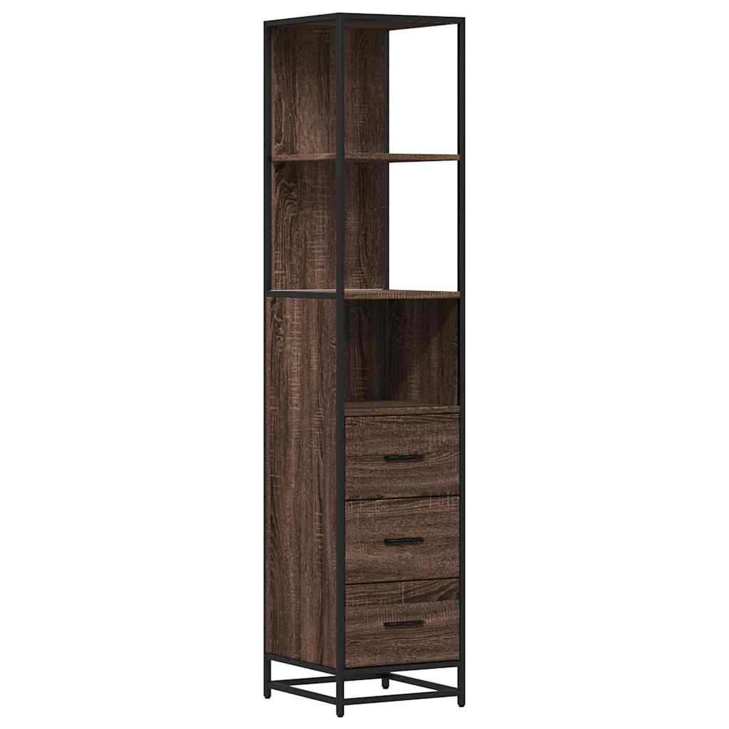 Badeværelsesskab Brun Eg Look 35x37,5x166 cm Træmateriale