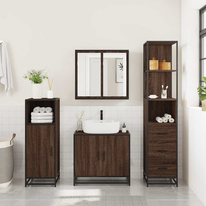Badeværelsesskab Brun Eg Look 35x37,5x166 cm Træmateriale