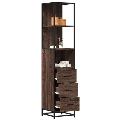 Badeværelsesskab Brun Eg Look 35x37,5x166 cm Træmateriale