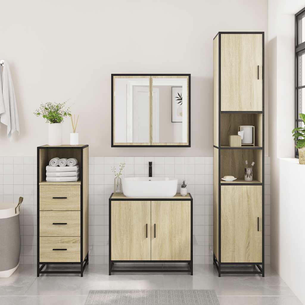 Badeværelsesskab Sonoma Eg 35x37,5x100 cm Træ Materiale
