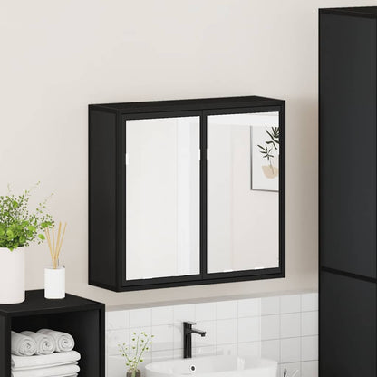 Spiegelschrank Schwarz 65x20x60 cm Holzwerkstoff