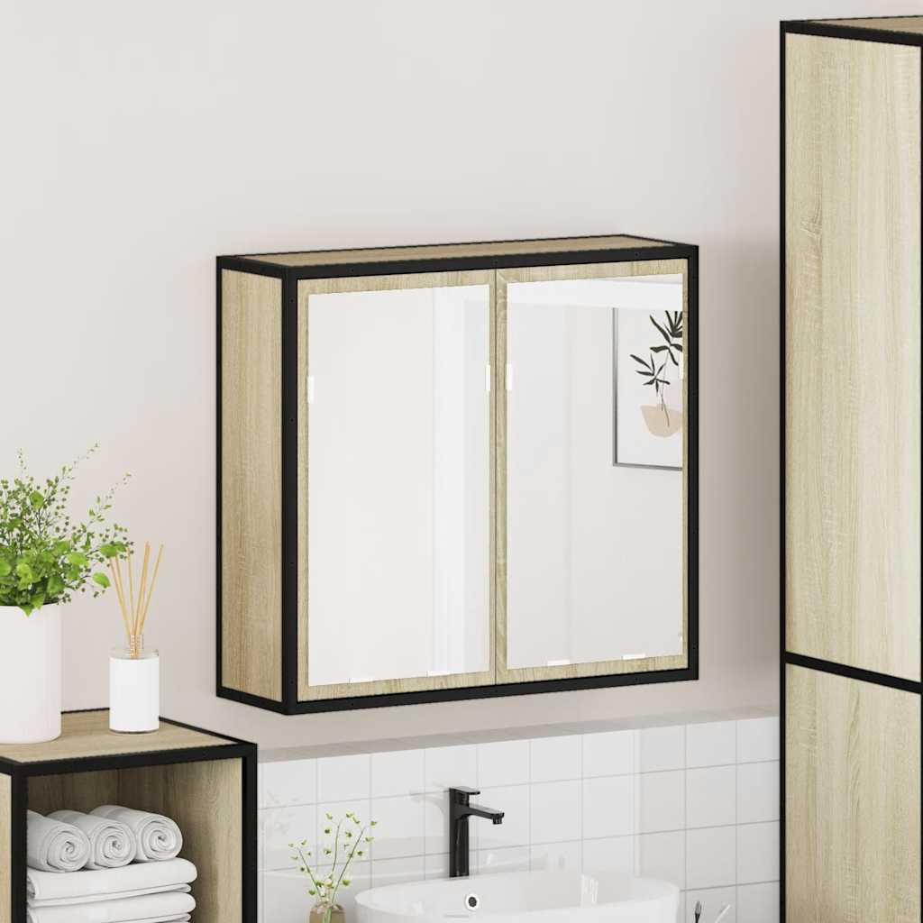 Badezimmer-Spiegelschrank Sonoma-Eiche 65 x 20 x 60 cm Holzwerkstoff
