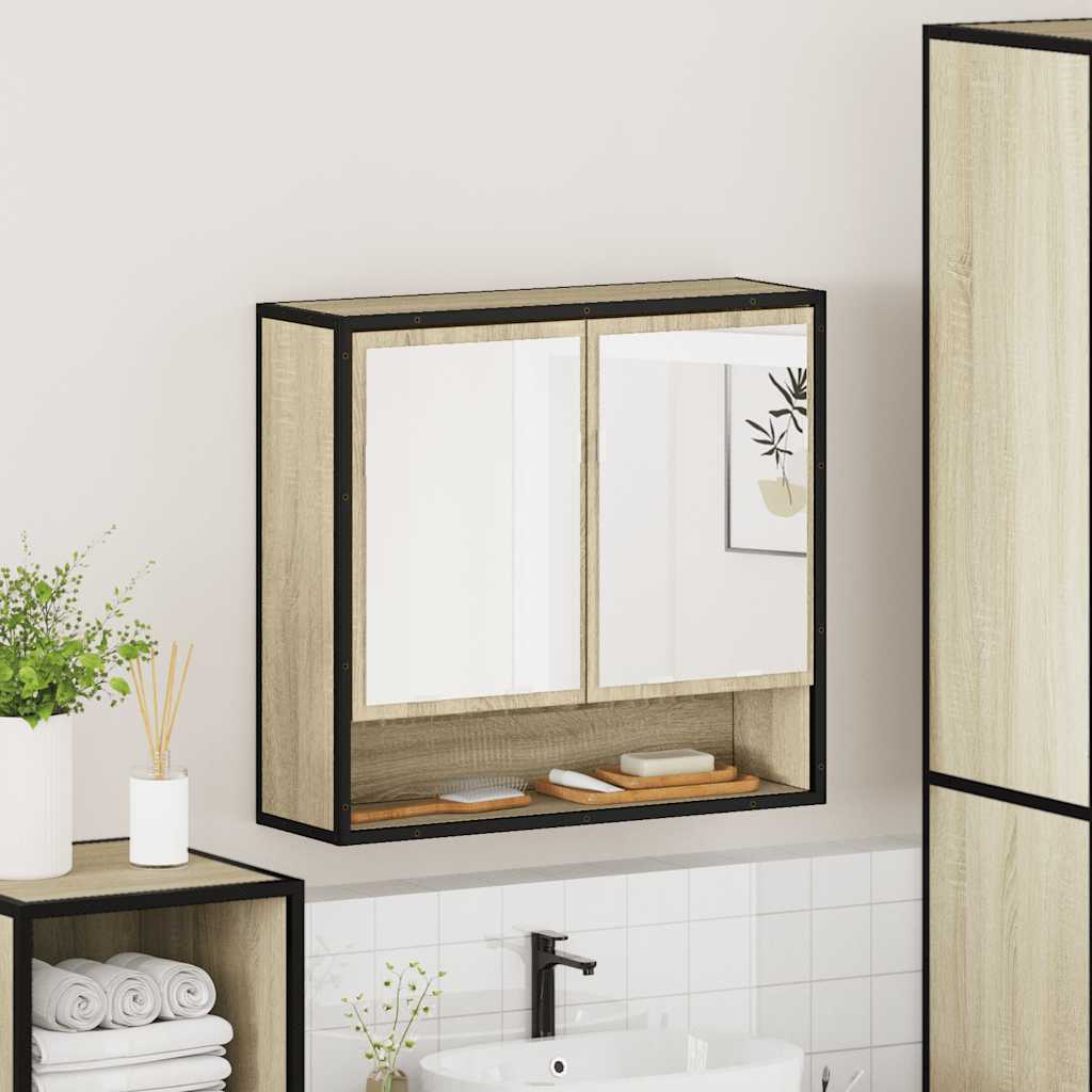 Badezimmer-Spiegelschrank Sonoma-Eiche 65 x 20 x 60 cm Holzwerkstoff