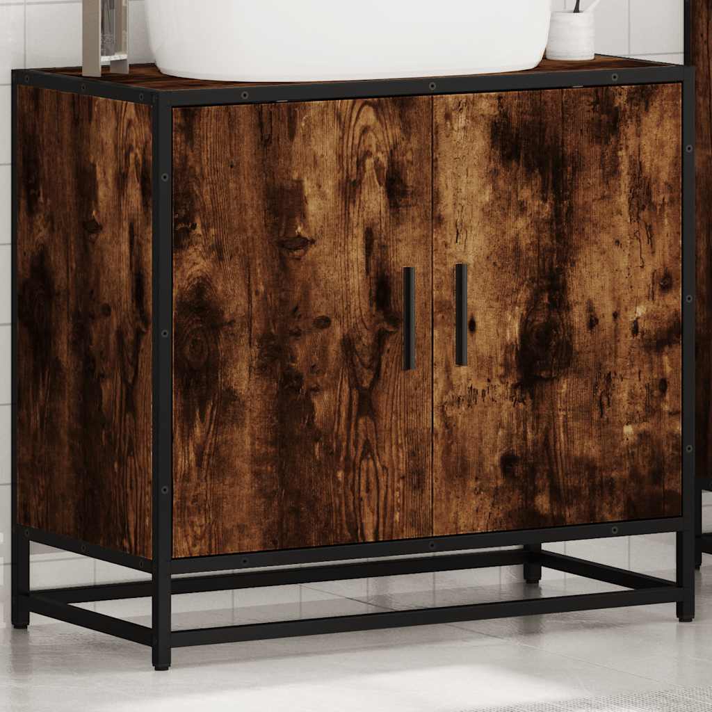 Håndvask underskab røget eg 65x33x60 cm træmateriale